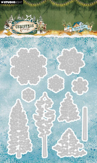 SL Cutting Dies Trees And Snow Christmas Forest 10 Pieces