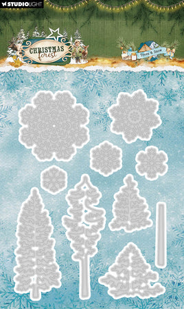 SL Cutting Dies Trees And Snow Christmas Forest 10 Pieces
