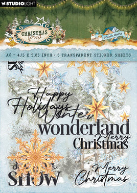 SL Transparent Stickers Elements & Texts Christmas Forest 5 Sheets