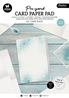 SL Card Paper Pad Pre-Scored White A5 Cards Essentials 25 Sheets