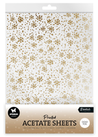 SL Acetate Sheet Snowflakes Gold Essentials 6 Sheets