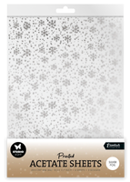 SL Acetate Sheet Snowflakes Silver Essentials 6 Sheets