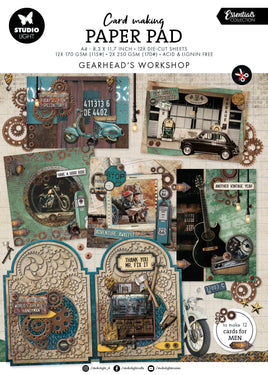 SL Cardmaking Pad Gearhead Workshop Essentials 14 Sheets