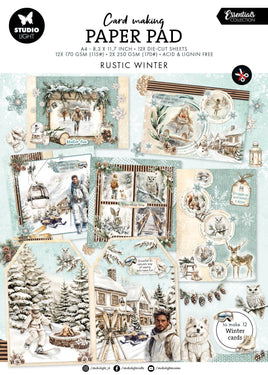SL Card Making Pad Rustic Winter Essentials 14 Sheets