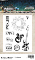 SL Clear Stamps Gears & Guitar Gearhead's Workshop 9 Pieces