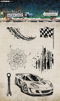 SL Clear Stamps Car & Grunge Gearhead's Workshop 6 Pieces
