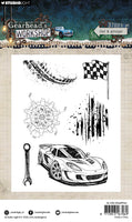 SL Clear Stamps Car & Grunge Gearhead's Workshop 6 Pieces