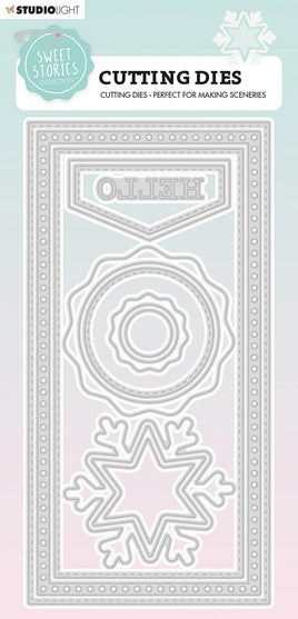 SS Cutting Die Slimline Hello Winter Sweet Stories 130x270x1mm 1 PC nr.153