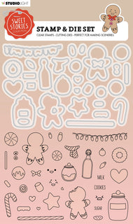 SS Stamp & Cutting Die Gingerbread Sweet Stories 215x160x1mm 69 PC nr.50