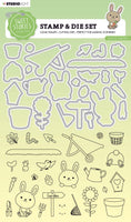 SL Stamp & Cutting Die Bunny Garden Sweet Stories 154x213x1mm 62 PC nr.55