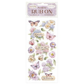 Quiet Days Hydrangea And Butterfly - Stamperia Rub-On 4"X8.5"