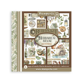 Herbarium Silvae - Stamperia Rub-On Kit 6.1"X6.1" 6/Pkg