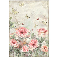 House of Roses - Stamperia Rice Paper A4 6/Pkg