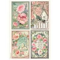 House of Roses - Stamperia Rice Paper A4 6/Pkg