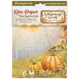 Whispering Woods - Stamperia Rice Paper Backgrounds A6 8/Pkg