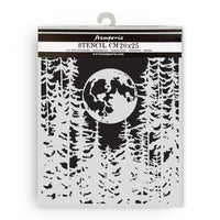 Herbarium Silvae Moon In The Forest - Stamperia Stencil 7.87"X9.84"