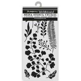 Herbarium Silvae Leaves - Stamperia Stencil 4.72"X9.84"