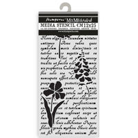 Herbarium Silvae Letter With Flowers - Stamperia Stencil 4.72"X9.84"
