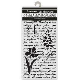Herbarium Silvae Letter With Flowers - Stamperia Stencil 4.72"X9.84"