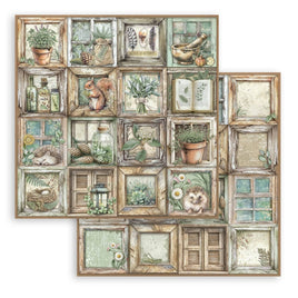 Herbarium Silvae Frames - Stamperia Double-Sided Cardstock 12"x12"