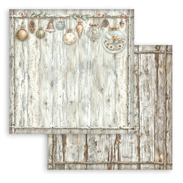 White Christmas - 12X12 Patterned Paper - Wooden Pattern