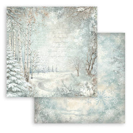 White Christmas - 12X12 Patterned Paper - Snowy Woods
