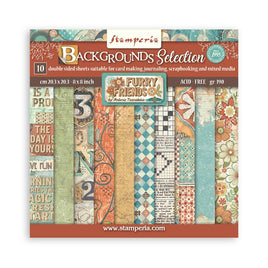 Furry Friends - 8X8 Backgrounds Paper Pad