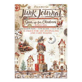 Gear Up For Christmas - Junk Journal Backgrounds + Stickers + Cut Outs