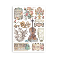 Venice City of Art stripes - Stamperia A5 Washi Pad 8/Pkg
