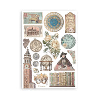 Venice City of Art stripes - Stamperia A5 Washi Pad 8/Pkg