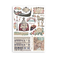 Venice City of Art stripes - Stamperia A5 Washi Pad 8/Pkg