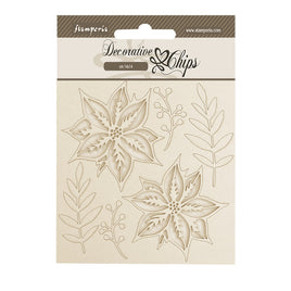 The Nutcracker Poinsettia - Stamperia Decorative Chips 5.5"X5.5"