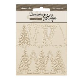 Gear Up For Christmas Trees - Stamperia Decorative Chips 5.5"X5.5"