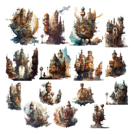 Steampunk City Scenes Ephemera