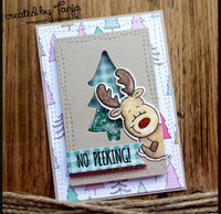 Reindeer and a Tree 4x6 Clear Stamp Set