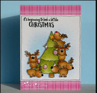 Reindeer and a Tree 4x6 Clear Stamp Set