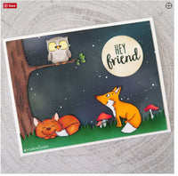 Foxes 4x6 Clear Stamp Set