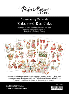 Strawberry Friends Embossed Die Cuts 34905