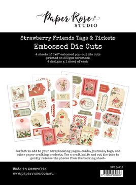Strawberry Friends Tags & Tickets Embossed Die Cuts 34911