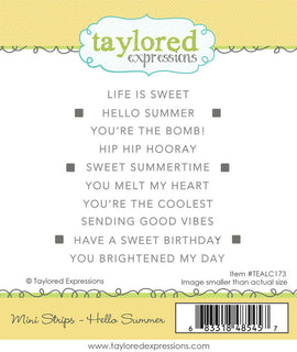 Mini Strips - Hello Summer - Cling Stamp