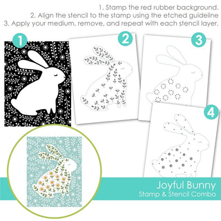 Joyful Bunny -  Stamp & Stencil Combo