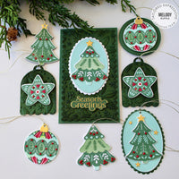 Folk Holiday Tags - Stamp & Stencil Combo