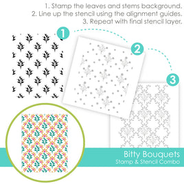 Bitty Bouquets - Stamp & Stencil Combo