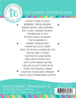 Simple Strips - Friendship 2 - Cling Stamp