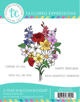 A Year in Bloom Bouquet - Cling Stamp