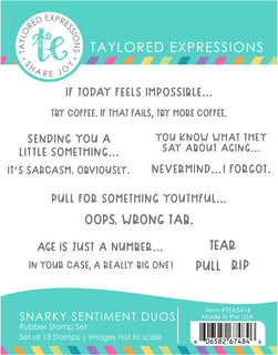 Snarky Sentiment Duos - Cling Stamp