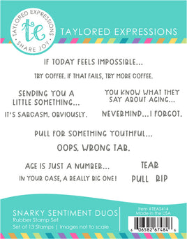 Snarky Sentiment Duos - Cling Stamp