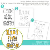 Hoppy Hour - Stamp & Stencil Combo