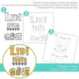 Hoppy Hour - Stamp & Stencil Combo
