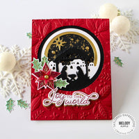 Poinsettia & Pine -  3D Embossing Folder